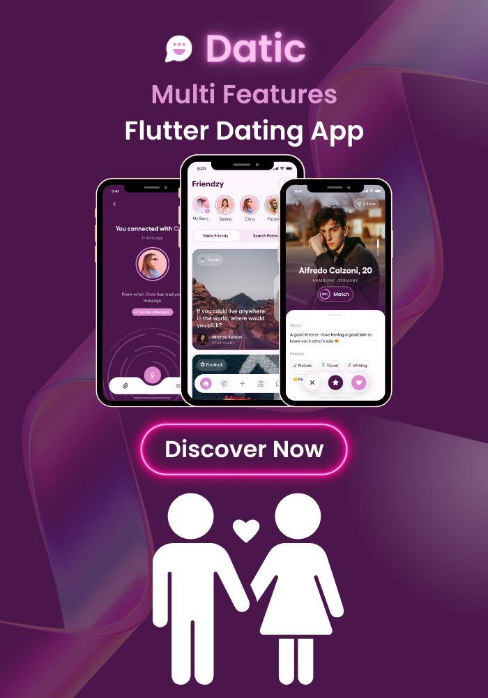Datic - Dating Flutter App UI Template (Figma Included) - 4